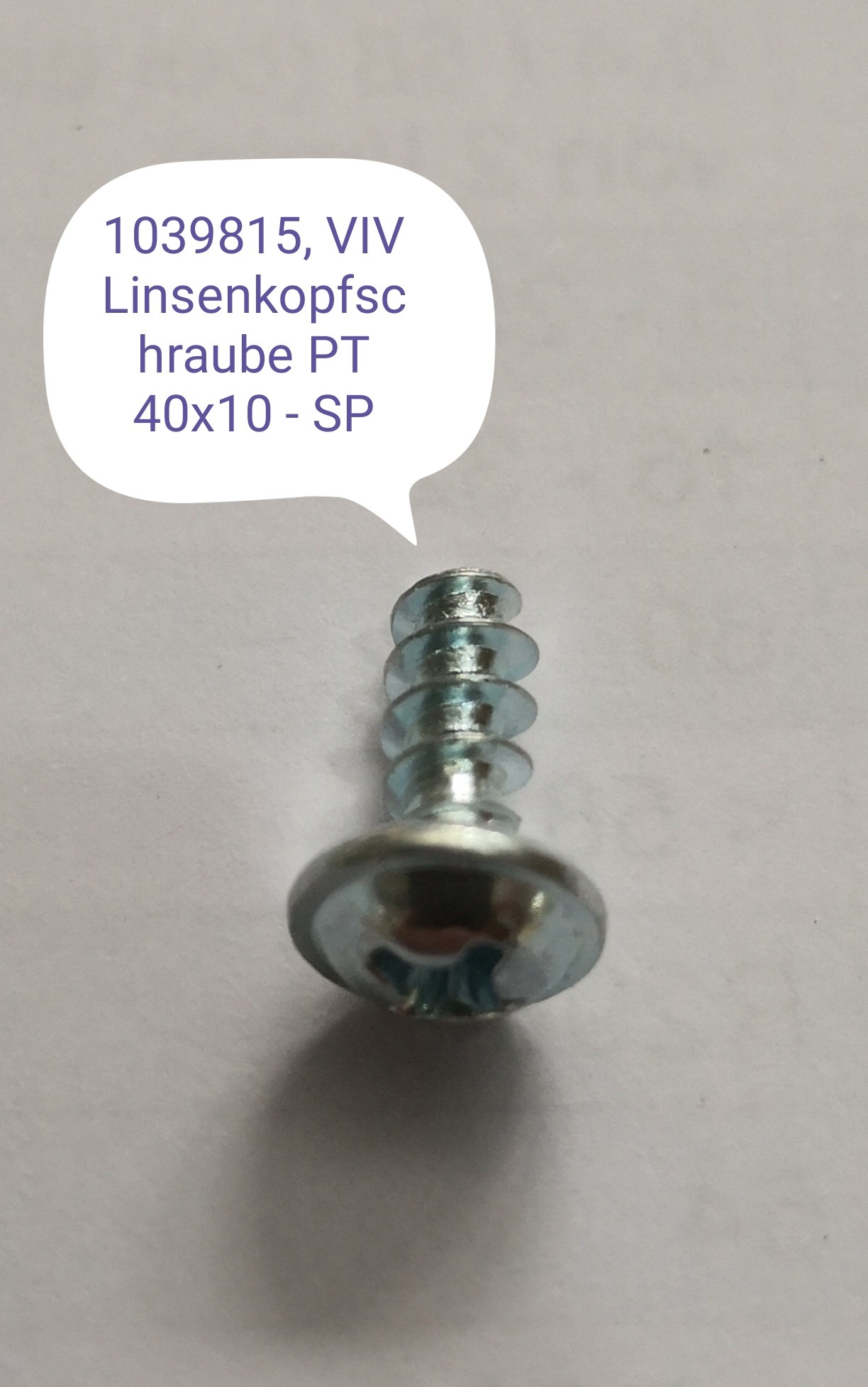 1039815 - VIV Linsenkopfschraube PT 4x10 - SP