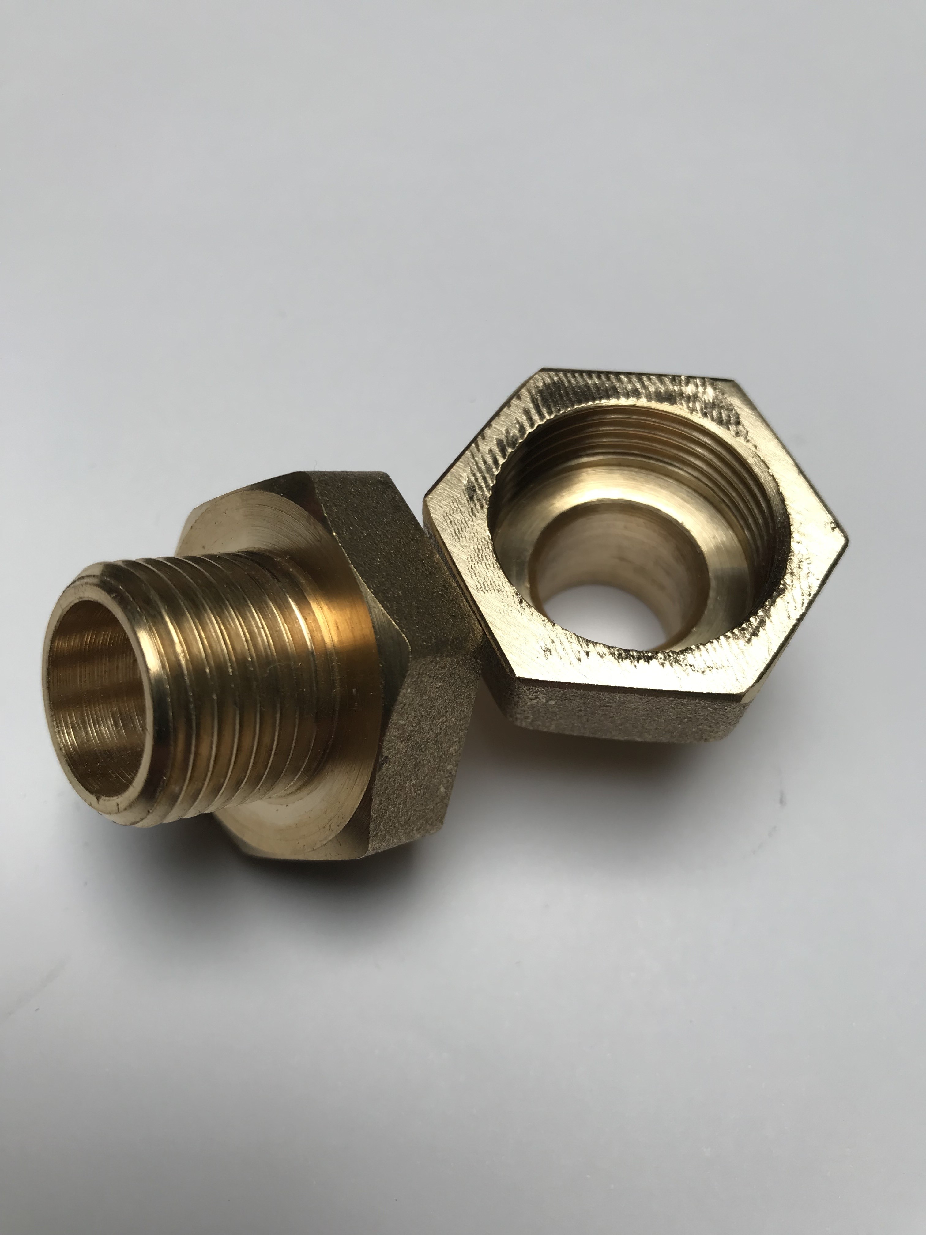 Messing Übergang blank 3/4" x 1/2"