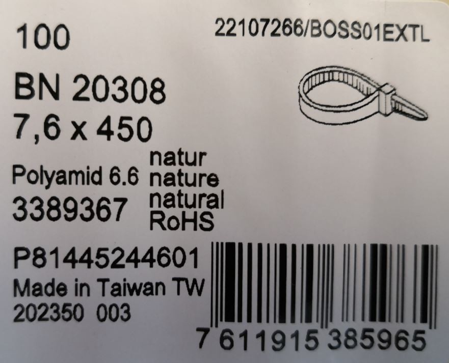 Kabelbinder 7,6 x 450 mm