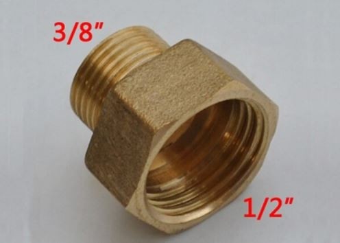 1024999 - Messing Übergang blank 1/2" x 3/8"